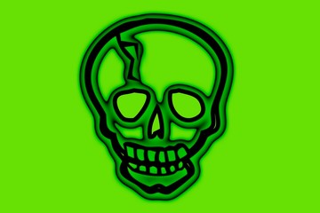 Card with skull on green background