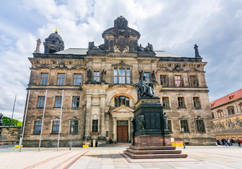 Fototapeta na wymiar Friedrich August monument at Dresden Regional Court, Germany
