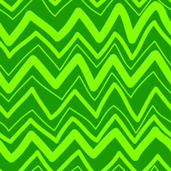Green zigzags: abstract seamless pattern, vector graphics.