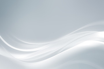 Modern white abstract waves on grey backgound