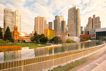 Obraz premium Yerba Buena Gardens and downtown city skyline of San Francisco, California, United States