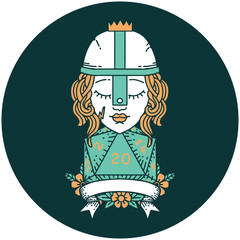 human fighter with natural 20 roll icon