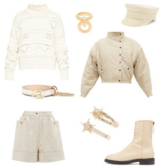 Naklejka premium Collage of women's clothes on a white background 