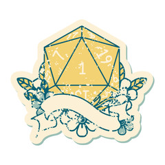 natural one d20 dice roll illustration