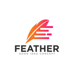 Feather Logo Icon Design Vector