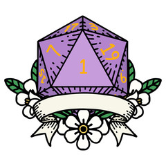 natural one d20 dice roll illustration
