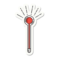 sticker of tattoo style glass thermometer