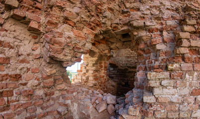 old brickwork of an abandoned castle