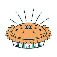 traditional tattoo style amazing pie