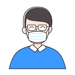 マスクをつけている男性　お父さん