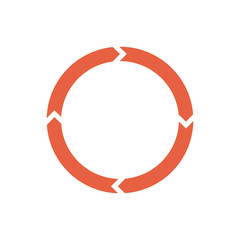 Circle arrows for infographic. Simple flat 360 diagram icon.