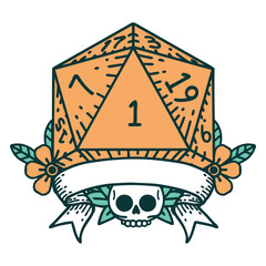 natural one d20 dice roll illustration