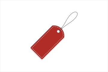 Red Price Tag. Vector illustration. Realistic discount tag, isolated.