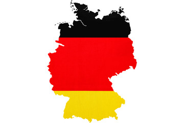 national flag of Germany. close-up. germany contour
