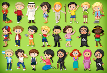 Large set of children doing different activities