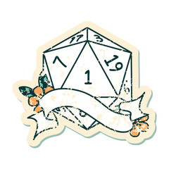 natural one d20 dice roll illustration