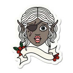 elf rogue character face sticker