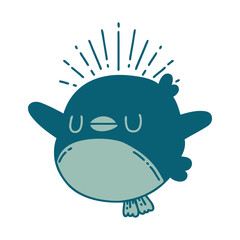 traditional tattoo style flapping robin