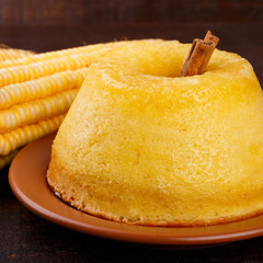 Brazilian sweet dessert corn cake