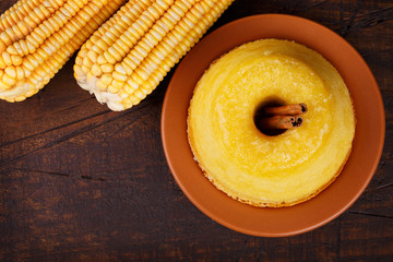 Brazilian sweet dessert corn cake