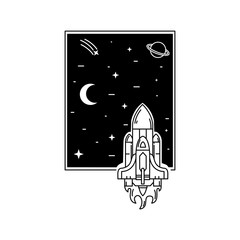 space rocket vector illustration