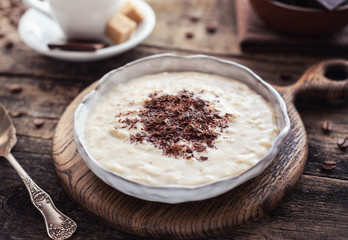Oatmeal in a plate for breakfast