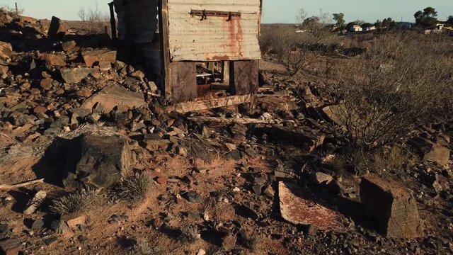 Looking up and an old outback dunny