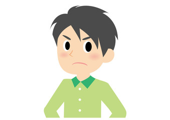 Obraz premium 男性の表情 怒る
