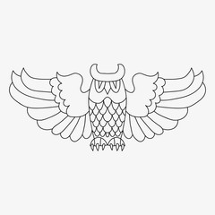 outline hand drawning owl