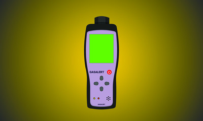 Gas Detector vector, Gas Detector with digital LCD display vector. © Bijan