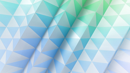 Geometric Polygon Wall abstract mesh structure 3D illustration background.
