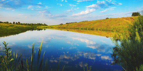 summer landscape with lake