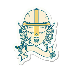 elf fighter character face sticker
