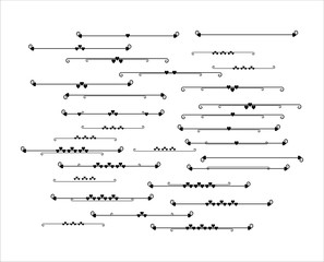 Graphic decorative elements, text breaks and delimiter line set
