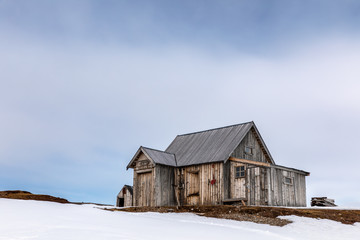 Abandoned miners cabin at Camp Mansfield in Svalbard