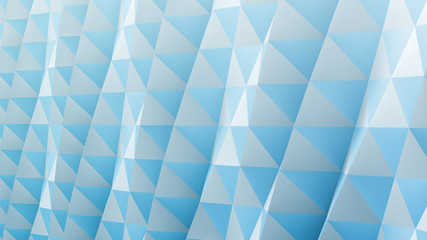 Geometric Polygon Wall abstract mesh structure 3D illustration background.