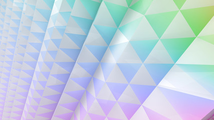 Geometric Polygon Wall abstract mesh structure 3D illustration background.