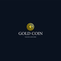Gold coin logo for company