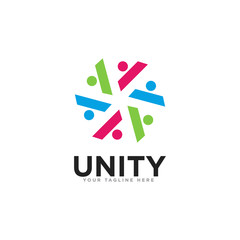 Unity or Team Work Logo Design Vector