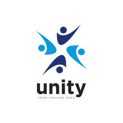 Unity or Team Work Logo Design Vector