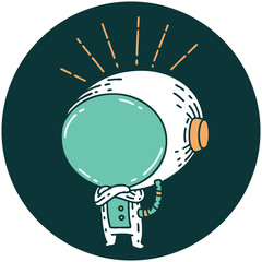 icon of tattoo style astronaut © lineartestpilot