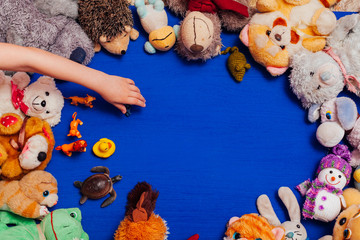 Fototapeta na wymiar children's toys for development and games boys and girls