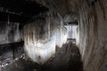 tunnels of an abandoned bomb shelter