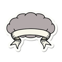 tattoo sticker with banner of a cloud a grey cloud