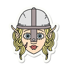 elf fighter character face sticker