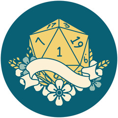 natural one d20 dice roll illustration