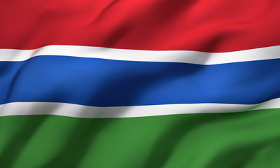 Flag of Gambia blowing in the wind