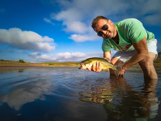 Big Bass Large mouth - Fishing on lake