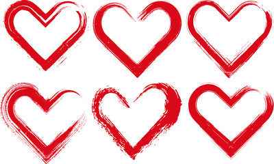 Heart brushes vector image symbol of love