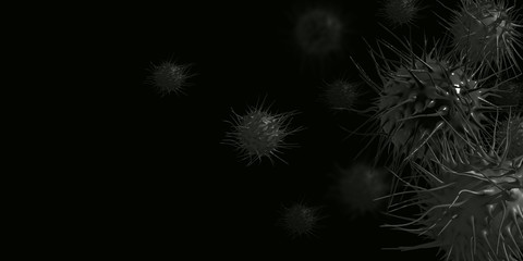 Dark, black Background for banner Coronovirus, 2019-ncov, Chinese virus. Template for a pandemic design